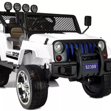 Važiuojamas automobilis S2388 Jeep White 4x45W