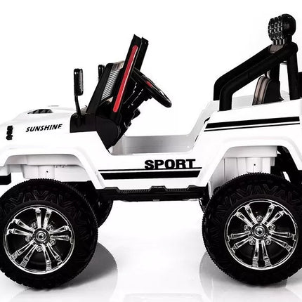Važiuojamas automobilis S2388 Jeep White 4x45W
