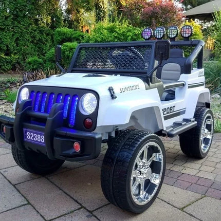Važiuojamas automobilis S2388 Jeep White 4x45W