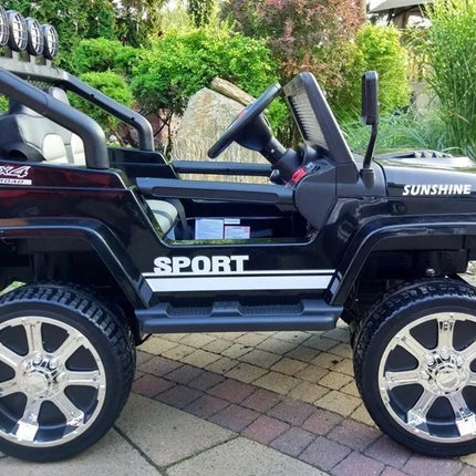 Važiuojamas automobilis S2388 Jeep Black 4x45W