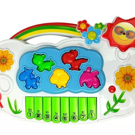 Elektroninis pianinas su gėlėmis, jungiamas prie telefono