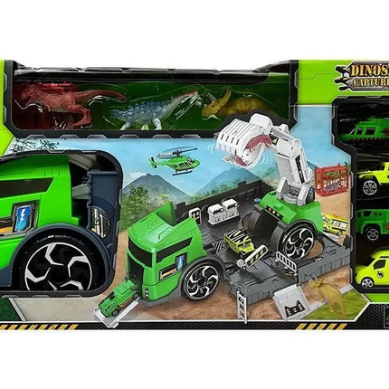 Sunkvežimis su dinozaurų transportu