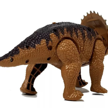 Dinozauras Triceratopsas geltonas, maitinamas baterijomis