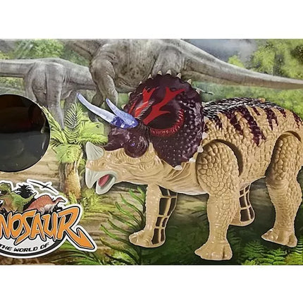 Dinozauras Triceratops Rex su baterijomis, žalias
