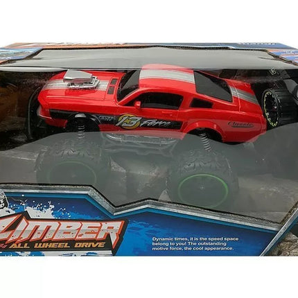 Nuotoliniu būdu valdomas automobilis bekelės R/C raudonas dideliais ratais