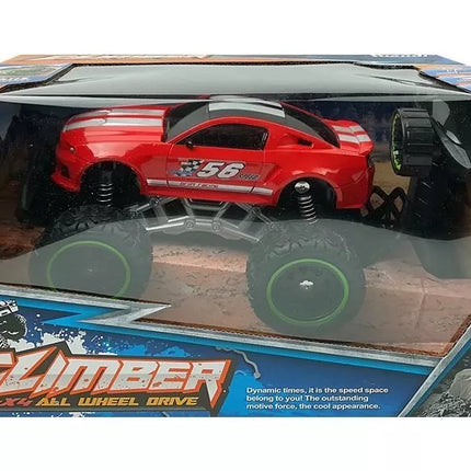 Nuotoliniu būdu valdomas automobilis bekelės R/C raudonas dideliais ratais