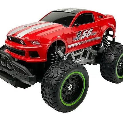 Nuotoliniu būdu valdomas automobilis bekelės R/C raudonas dideliais ratais