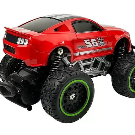 Nuotoliniu būdu valdomas automobilis bekelės R/C raudonas dideliais ratais