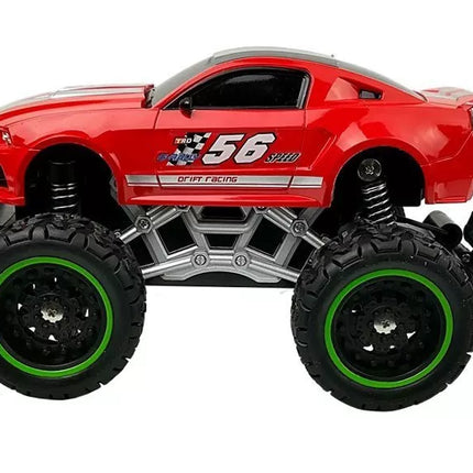 Nuotoliniu būdu valdomas automobilis bekelės R/C raudonas dideliais ratais