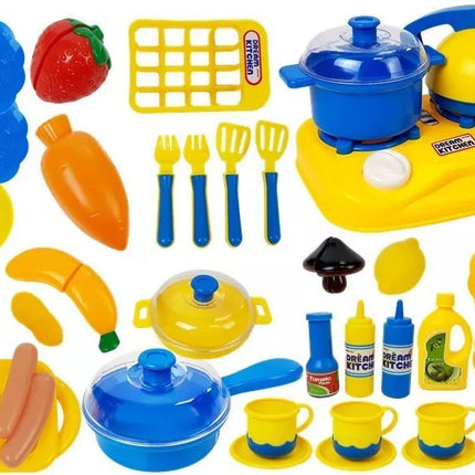 Plastikinių indų rinkinys mažajam virėjui