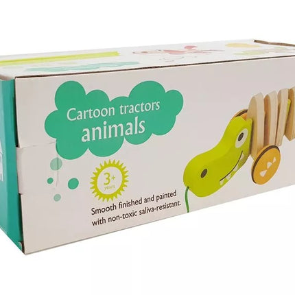 Medinis krokodilas ant ratų, 18 cm