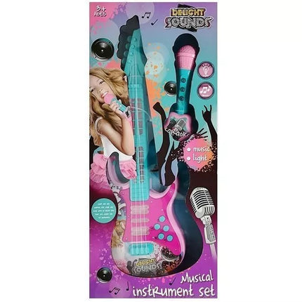 Gitara su mikrofonu Karaoke rinkinys Šviesos Garsai