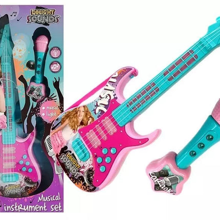 Gitara su mikrofonu Karaoke rinkinys Šviesos Garsai