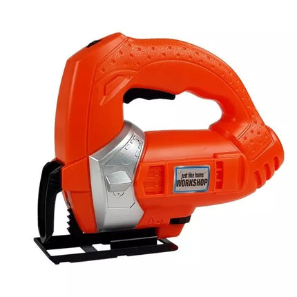 „Pasidaryk pats“ rinkinys: gręžtuvas, siaurapjūklis, akumuliatorinis žibintuvėlis, 12 dalių