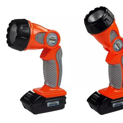 „Pasidaryk pats“ rinkinys: gręžtuvas, siaurapjūklis, akumuliatorinis žibintuvėlis, 12 dalių