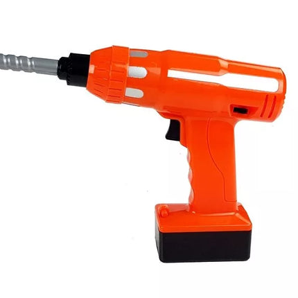 „Pasidaryk pats“ rinkinys: gręžtuvas, siaurapjūklis, akumuliatorinis žibintuvėlis, 12 dalių