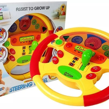 Mokomasis vairas kūdikiui. Garso ir šviesos efektai