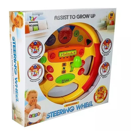 Mokomasis vairas kūdikiui. Garso ir šviesos efektai