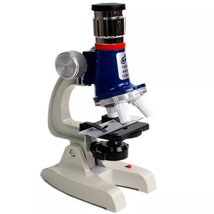 Didelis mokslininko lagaminas vaikiškas edukacinis mikroskopas 100x 400x 1200x