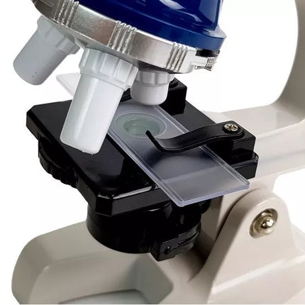 Didelis mokslininko lagaminas vaikiškas edukacinis mikroskopas 100x 400x 1200x