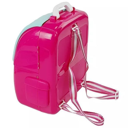 Rožinis grožio rinkinys kuprinėje