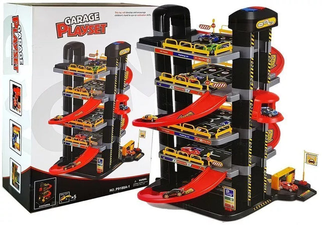 Trasa automobiliams Parkavimo garažas 5 lygių su baterijomis, šviesomis, liftu