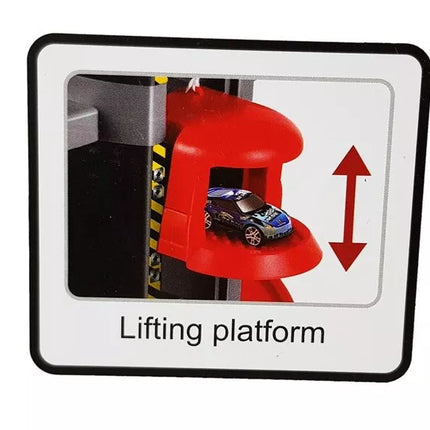 Trasa automobiliams Parkavimo garažas 5 lygių su baterijomis, šviesomis, liftu