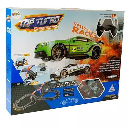 Lenktynių trasa 2 automobiliams Top Turbo Lights 7,6 m ilgio