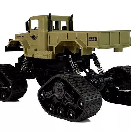 Visureikalių sunkvežimių 1:12 nuotoliniu būdu valdomi geltoni vikšrai