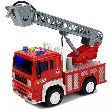 Gaisrinė mašina su traukimu, kopėčiomis, raudona 1:20 su garsu