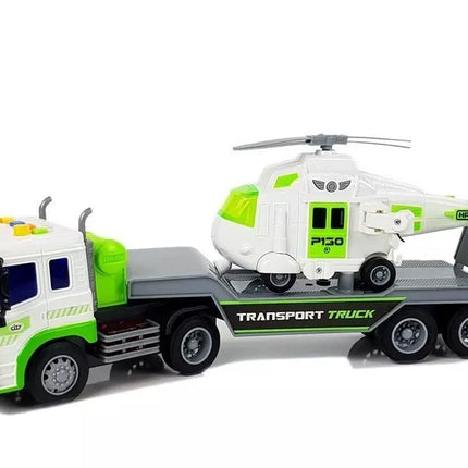 Automobilinis transporteris su baterijomis 1:16 su sraigtasparniu