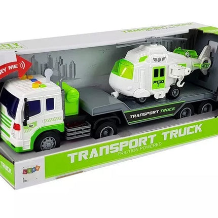 Automobilinis transporteris su baterijomis 1:16 su sraigtasparniu