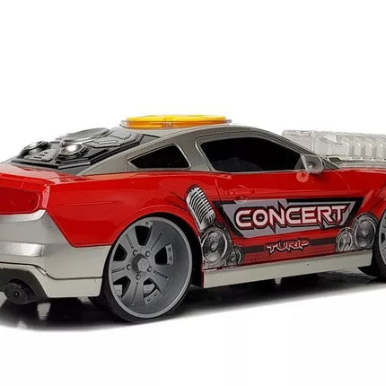 Automatinis didžėjus su muzikos pultu ir šviesos kolonėlėmis