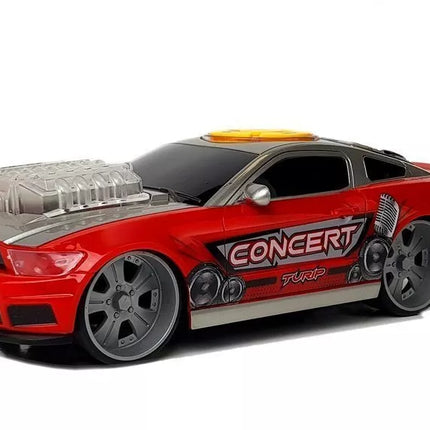 Automatinis didžėjus su muzikos pultu ir šviesos kolonėlėmis