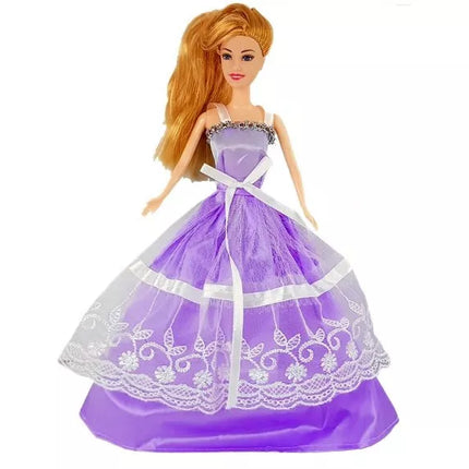 Lėlė mėlyna išleistuvių suknelė Rankinė Kniedės Papuošalai