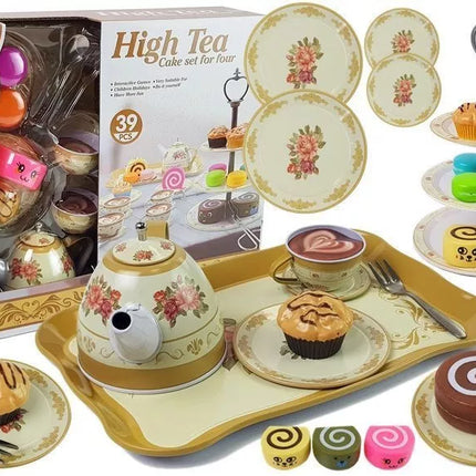 Arbatos rinkinys: stalo reikmenys + konditerijos gaminiai