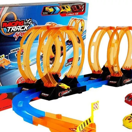 Lenktynių trasa su 4 kilpomis, dvi 181 cm mašinėlės