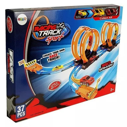 Lenktynių trasa su 4 kilpomis, dvi 181 cm mašinėlės