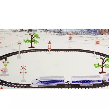 Pendolino traukinys Bėgiai su baterijomis su garsu ir šviesa