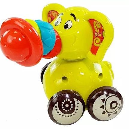 Žaislinis dramblys-automobilis kūdikiams su lanksčiu trimitu