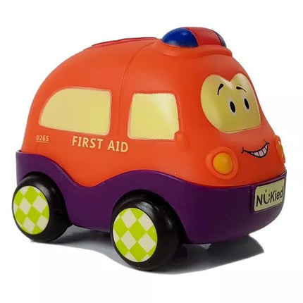 Policijos Greitosios Pagalbos Automobilių Rinkinys Mažyliui su Virvele 4 vnt.