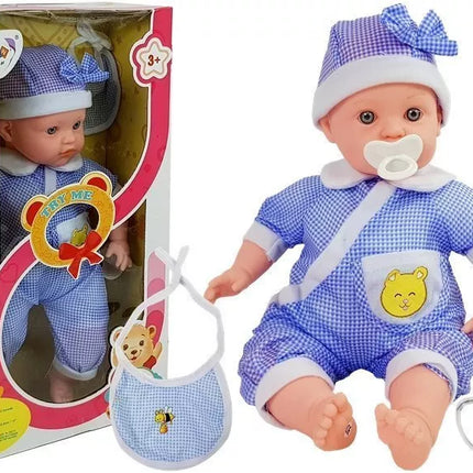 Lėlė kūdikis 45 cm mėlyni drabužiai