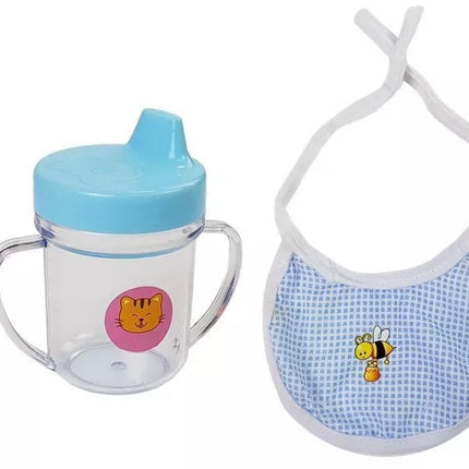 Lėlė kūdikis 45 cm mėlyni drabužiai