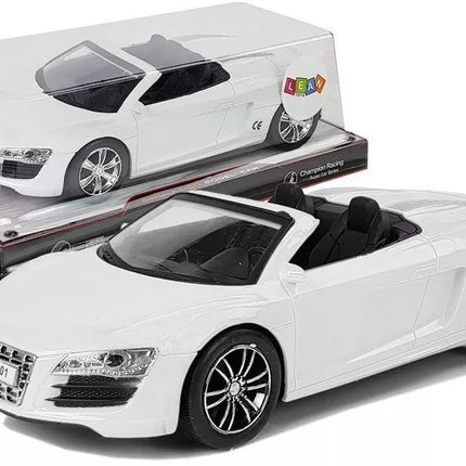 Žaislinis automobilis su atitraukiamu kabrioletu baltas 1:18
