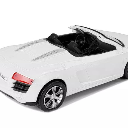 Žaislinis automobilis su atitraukiamu kabrioletu baltas 1:18