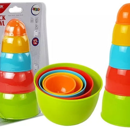 Piramidės formos indai kūdikiui, 5 vnt.