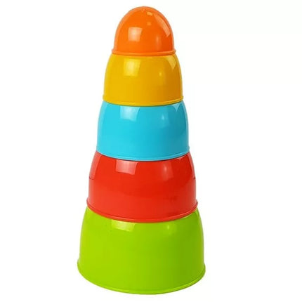 Piramidės formos indai kūdikiui, 5 vnt.