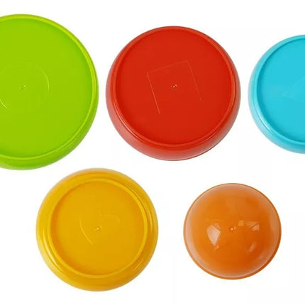 Piramidės formos indai kūdikiui, 5 vnt.