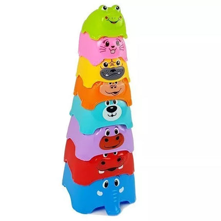 Piramidė kūdikiui „Gyvūnai Puodeliai“