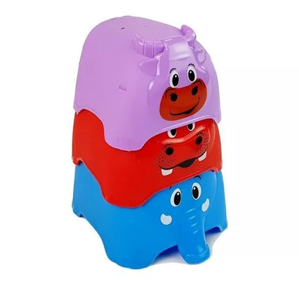 Piramidė kūdikiui „Gyvūnai Puodeliai“